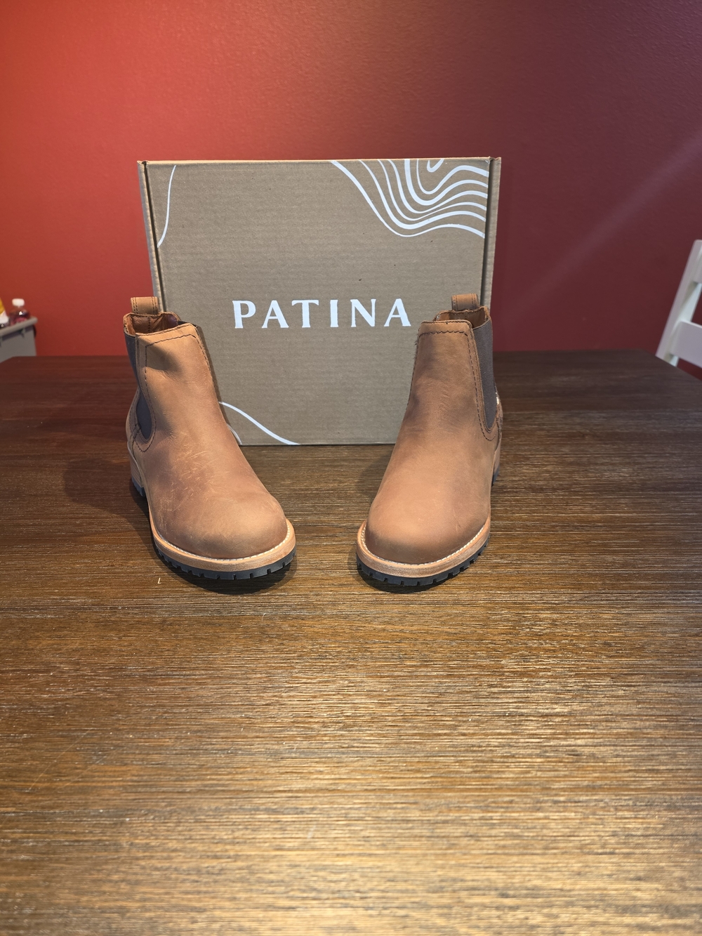 Patina Women's Chelsea Ankle Bootie in Chestnut